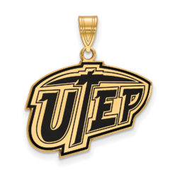 14k Gold Plated Silver U. of Texas at El Paso LG Enamel Logo Pendant