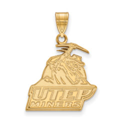 14k Gold Plated Silver U. of Texas at El Paso Large 'Miners' Pendant