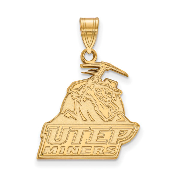 14k Gold Plated Silver U. of Texas at El Paso Large 'Miners' Pendant