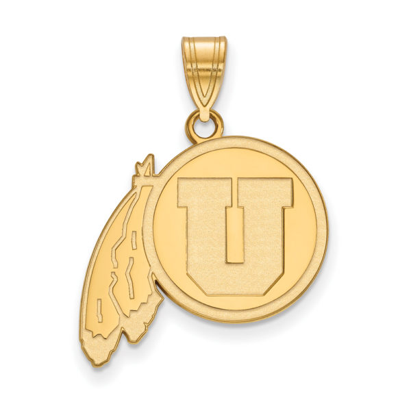 14k Gold Plated Silver U. of Utah Large Pendant