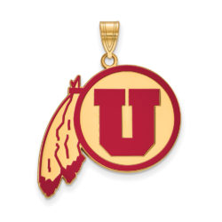 14k Gold Plated Silver U. of Utah XL Enamel Pendant