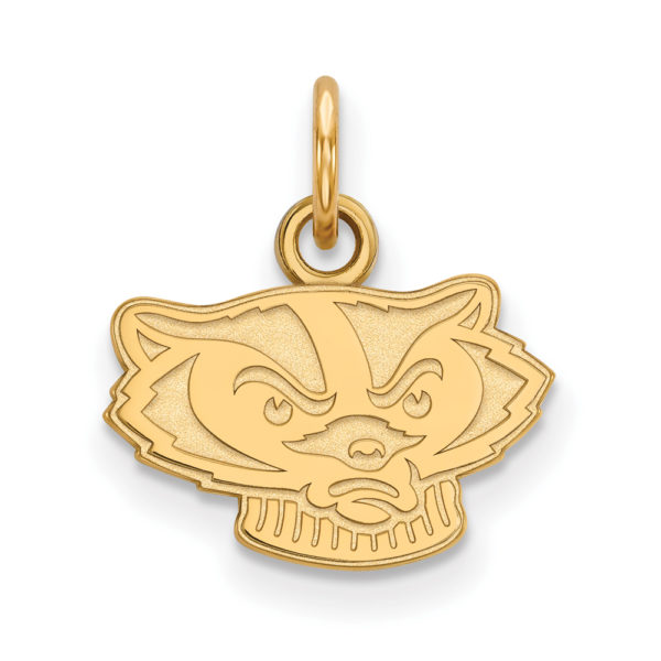 14k Gold Plated Silver U. of Wisconsin XS (Tiny) Mascot Charm Pendant