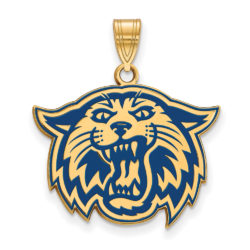 14k Gold Plated Silver Villanova U. Large Enamel Mascot Pendant