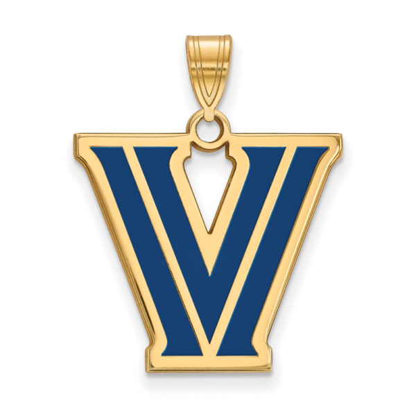 14k Gold Plated Silver Villanova Univ. Large Logo Enamel Pendant