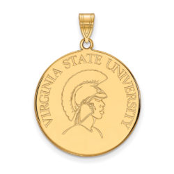 14k Gold Plated Silver Virginia State XL Disc Pendant