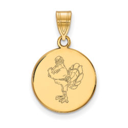 14k Gold Plated Silver Virginia Tech Medium Mascot Logo Disc Pendant