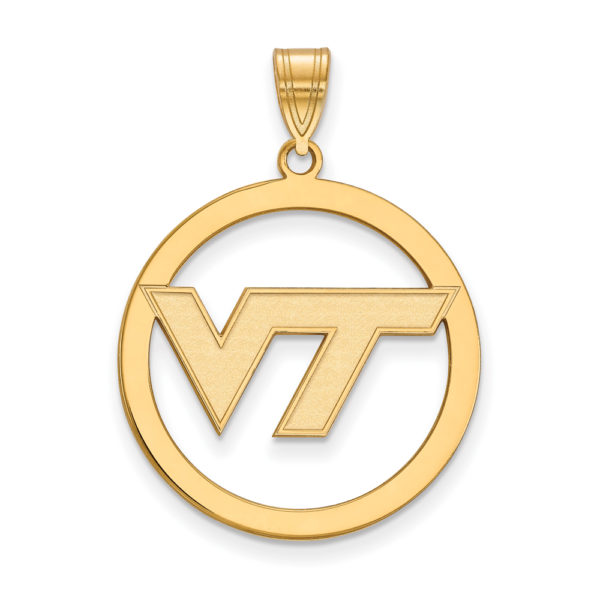 14k Gold Plated Silver Virginia Tech XL Logo Circle Pendant