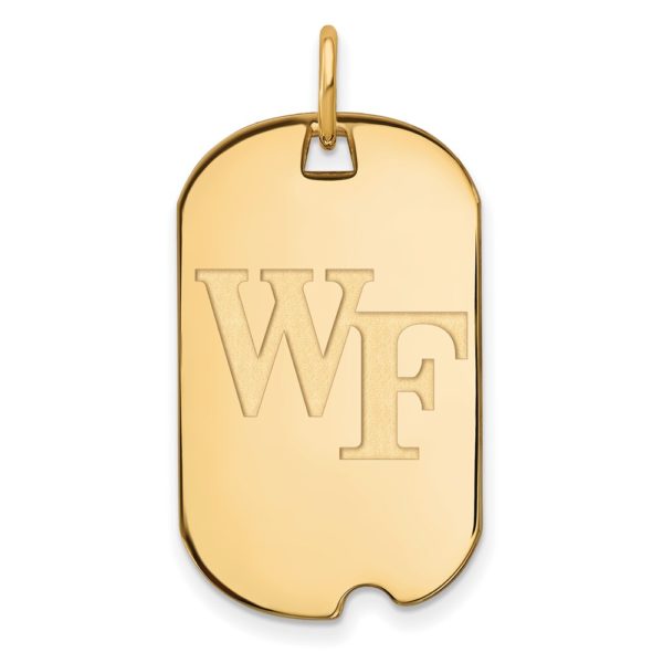 14k Gold Plated Silver Wake Forest U. Dog Tag Pendant