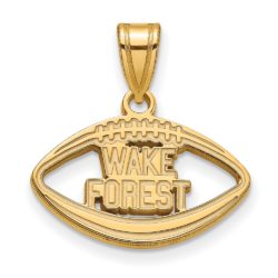 14k Gold Plated Silver Wake Forest U. Logo Football Pendant