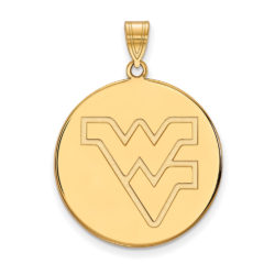 14k Gold Plated Silver West Virginia U. XL Logo Disc Pendant