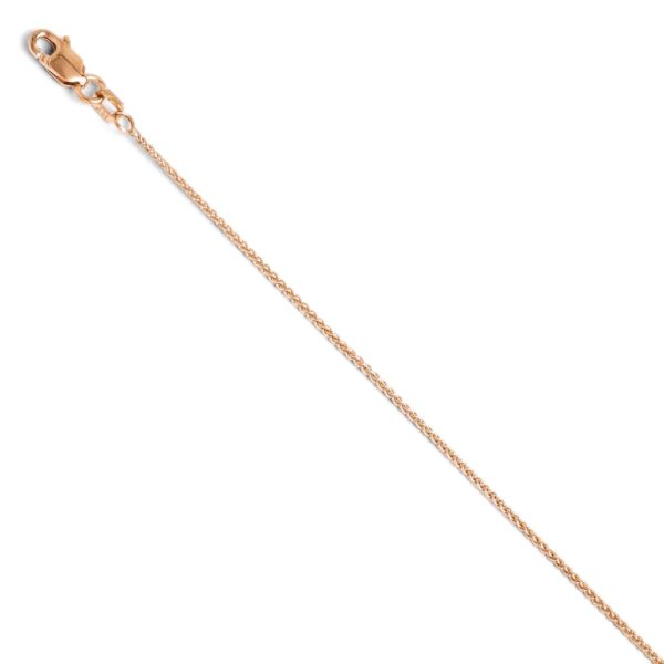 14k Rose Gold 1mm Solid Spiga Chain Anklet, 9 Inch