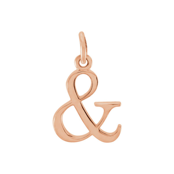 14k Rose Gold, Abbey Collection, Small Lower Case Initial '&' Charm