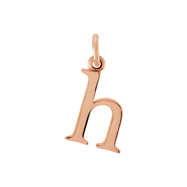 14k Rose Gold, Abbey Collection, Small Lower Case Initial h Charm