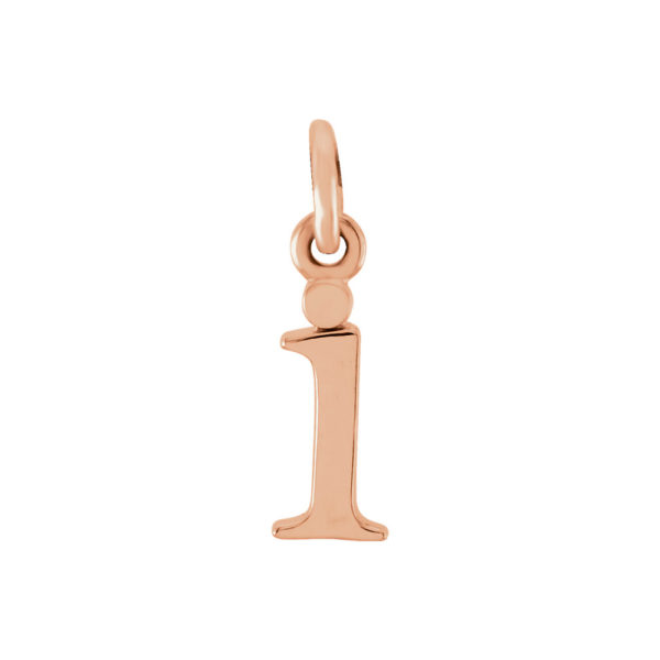 14k Rose Gold, Abbey Collection, Small Lower Case Initial i Charm