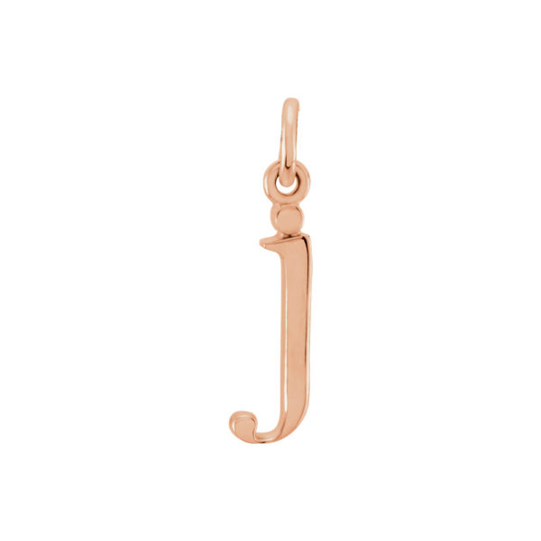 14k Rose Gold, Abbey Collection, Small Lower Case Initial j Charm