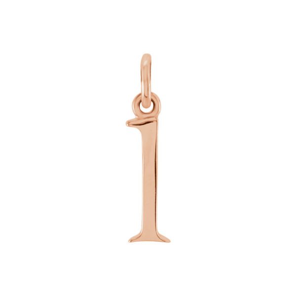 14k Rose Gold, Abbey Collection, Small Lower Case Initial l Charm