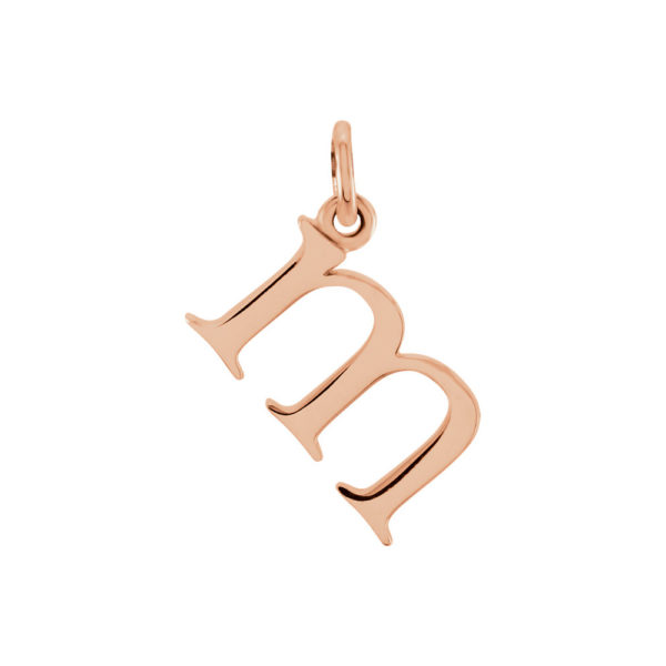 14k Rose Gold, Abbey Collection, Small Lower Case Initial m Charm