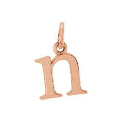 14k Rose Gold, Abbey Collection, Small Lower Case Initial n Charm