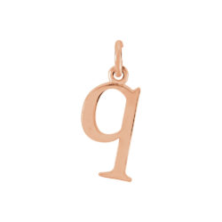 14k Rose Gold, Abbey Collection, Small Lower Case Initial q Charm