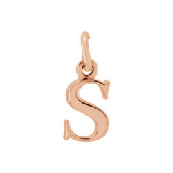 14k Rose Gold, Abbey Collection, Small Lower Case Initial s Charm