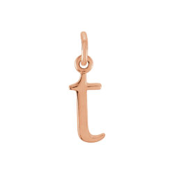 14k Rose Gold, Abbey Collection, Small Lower Case Initial t Charm