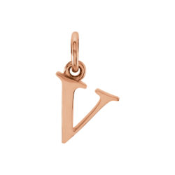 14k Rose Gold, Abbey Collection, Small Lower Case Initial v Charm