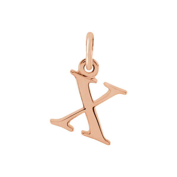 14k Rose Gold, Abbey Collection, Small Lower Case Initial x Charm