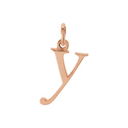 14k Rose Gold, Abbey Collection, Small Lower Case Initial y Charm