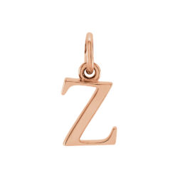 14k Rose Gold, Abbey Collection, Small Lower Case Initial z Charm