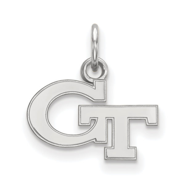 14k White Gold Georgia Technology XS (Tiny) 'GT' Charm or Pendant