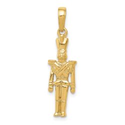 14k Yellow Gold 3D Toy Soldier Pendant