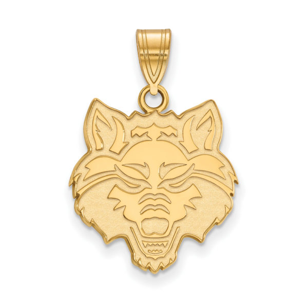 14k Yellow Gold Arkansas State Large Mascot Pendant