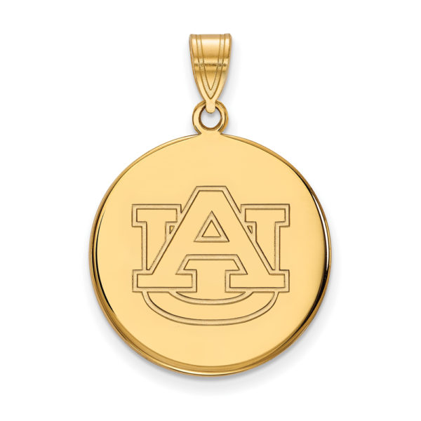 14k Yellow Gold Auburn U Large Disc Pendant