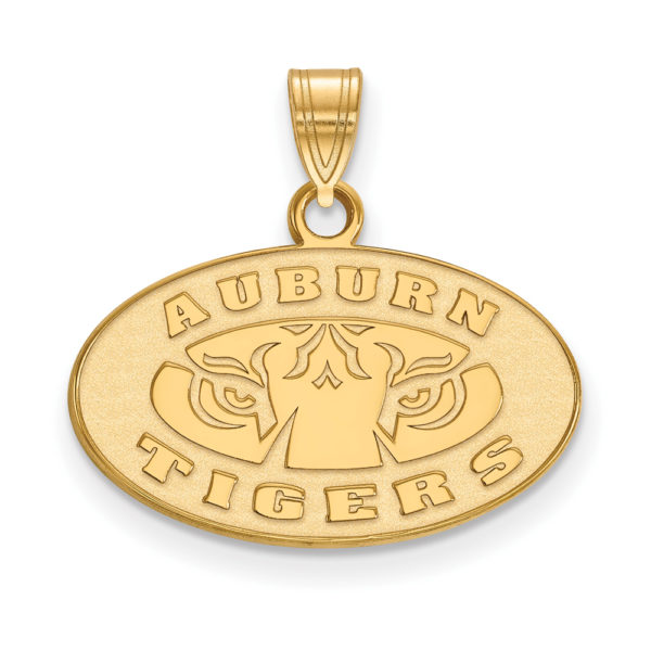 14k Yellow Gold Auburn U Small Oval Logo Pendant