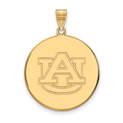 14k Yellow Gold Auburn U XL Disc Pendant