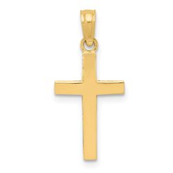 14k Yellow Gold, Beveled Latin Cross Pendant