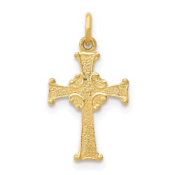 14k Yellow Gold, Dainty, Celtic Cross Charm