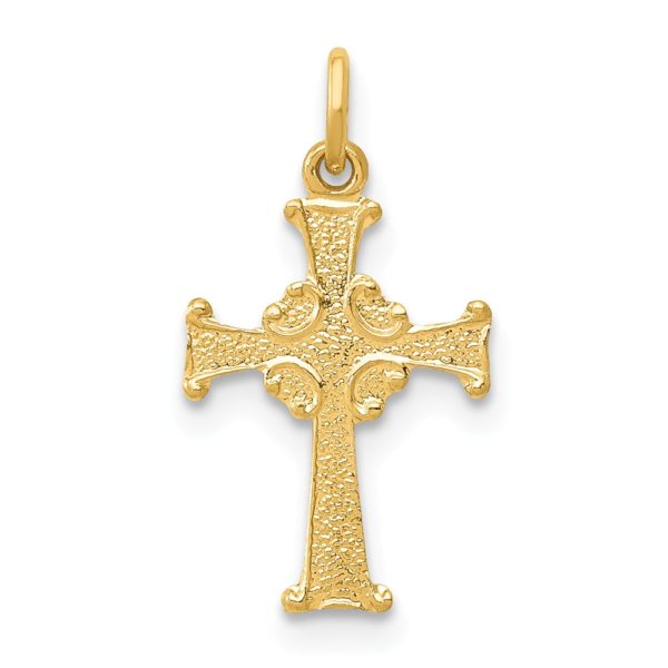 14k Yellow Gold, Dainty, Celtic Cross Charm