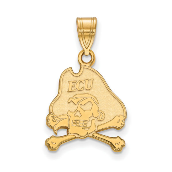 14k Yellow Gold East Carolina U Medium Pendant