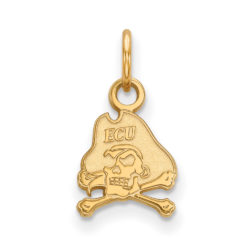 14k Yellow Gold East Carolina U XS (Tiny) Mascot Charm or Pendant