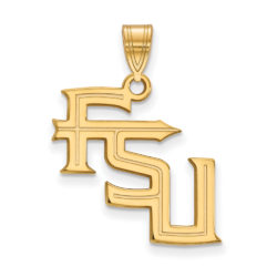 14k Yellow Gold Florida State Large 'FSU' Pendant