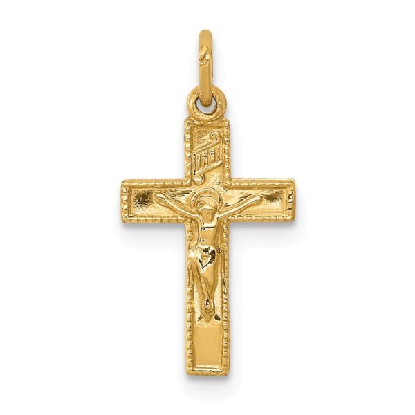 14k Yellow Gold, INRI Crucifix Charm