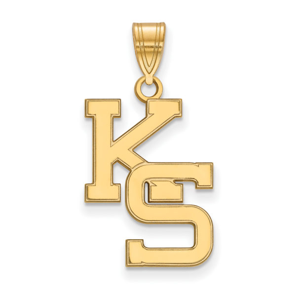 14k Yellow Gold Kansas State Large 'KS' Pendant