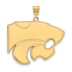 14k Yellow Gold Kansas State XL Mascot Pendant