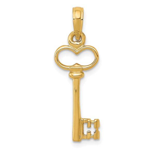 14k Yellow Gold Key to My Heart Pendant