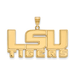 14k Yellow Gold Louisiana State Large 'LSU TIGERS' Pendant