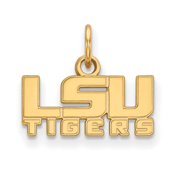 14k Yellow Gold Louisiana State XS (Tiny) 'LSU TIGERS' Charm Pendant