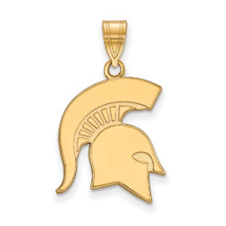 14k Yellow Gold Michigan State Large Logo Pendant