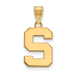 14k Yellow Gold Michigan State Medium Initial S Pendant