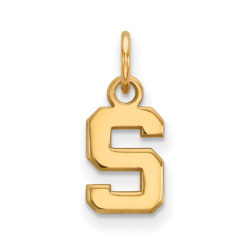 14k Yellow Gold Michigan State XS (Tiny) Initial S Charm or Pendant